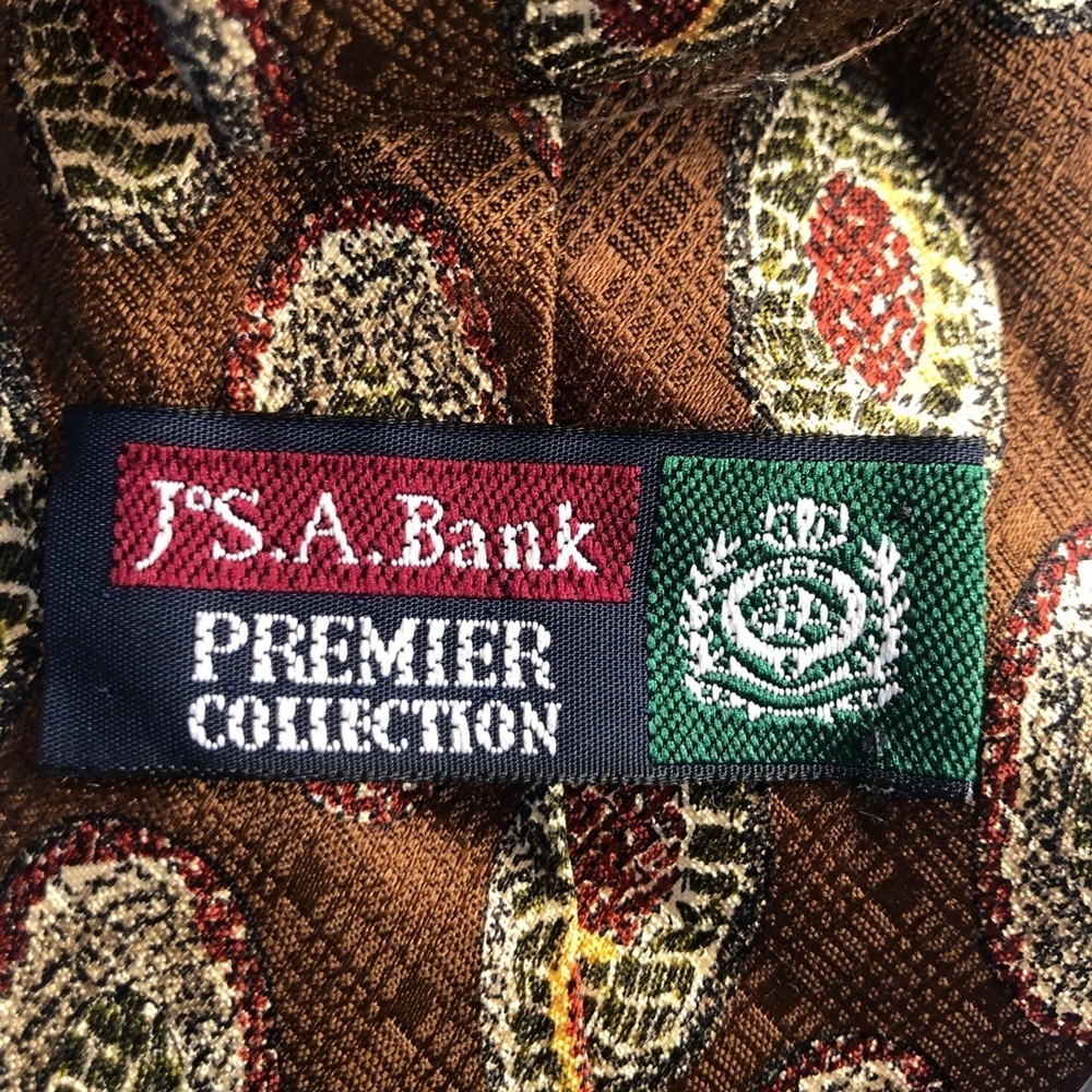 Jos A. Banks Premier Collection Brown 100% Silk - Picture 7 of 8